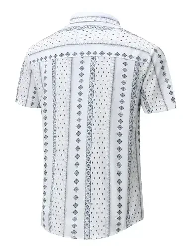 Simmashah Mens Gavayi ko'ylagi, Qisqa yengli tugmachali plyaj kiyimlari, Unisex yozgi flamingolar Kundalik Aloha gul ko'ylaklari - 2