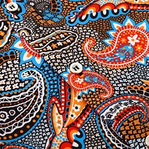 Simmashah Mens Gavayi ko'ylagi, qisqa yengli tugmali plyaj kiyimi, Unisex yozgi flamingolar tasodifiy Aloha gul ko'ylaklari - 5