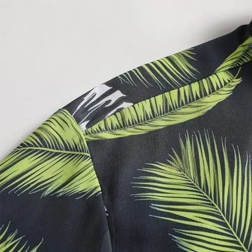Simmashah Mens Gavayi ko'ylagi, qisqa yengli tugmali plyaj kiyimi, unisex yozgi flamingolar tasodifiy Aloha gul ko'ylaklari - 6