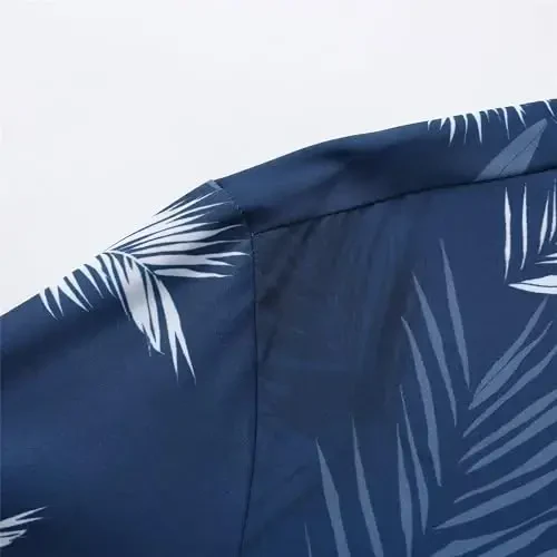 Simmashah Mens Gavayi ko'ylagi, qisqa yengli tugmali plyaj kiyimlari, Unisex yozgi Flamingolar kundalik Aloha gul ko'ylaklari - 5