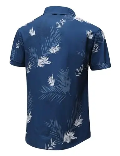 Simmashah Mens Gavayi ko'ylagi, qisqa yengli tugmali plyaj kiyimlari, Unisex yozgi Flamingolar kundalik Aloha gul ko'ylaklari - 3
