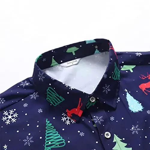 Simmashah Mens Gavayi ko'ylagi, qisqa yengli tugmali plyaj kiyimlari, Unisex yozgi Flamingolar kundalik Aloha gul ko'ylaklari - 4