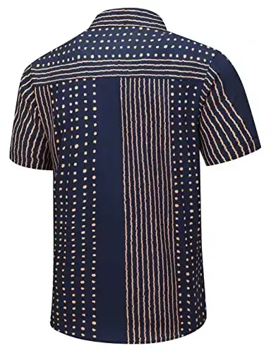 Simmashah Mens Gavayi ko'ylagi, qisqa yengli tugmali plyaj kiyimlari, Unisex yozgi flamingolar tasodifiy Aloha gul ko'ylaklari - 3