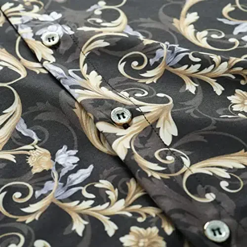 Simmashah Mens Gavayi ko'ylagi, Qisqa yengli tugmali plyaj kiyimlari, Unisex yozgi flamingolar tasodifiy Aloha gul ko'ylaklari - 5