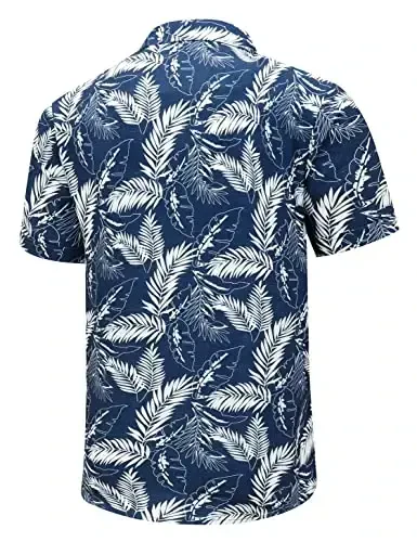 Simmashah Mens Gavayi ko'ylagi, qisqa yengli tugmali plyaj kiyimlari, Unisex yozgi flamingolar tasodifiy Aloha gul ko'ylaklari - 3