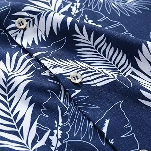 Simmashah Mens Gavayi ko'ylagi, qisqa yengli tugmali plyaj kiyimlari, Unisex yozgi flamingolar tasodifiy Aloha gul ko'ylaklari - 5