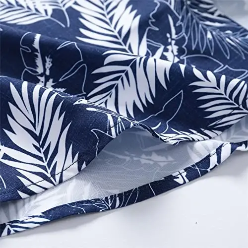 Simmashah Mens Gavayi ko'ylagi, qisqa yengli tugmali plyaj kiyimlari, Unisex yozgi flamingolar tasodifiy Aloha gul ko'ylaklari - 6