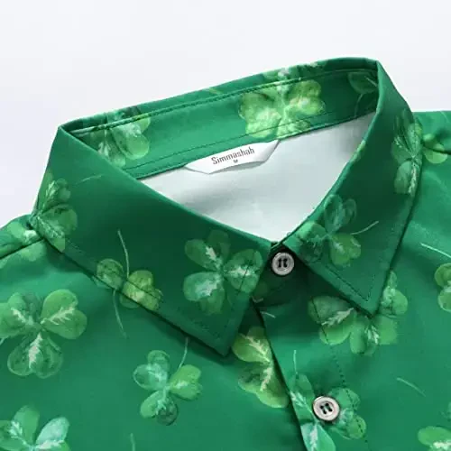 Simmashah Mens Hawaiian Shirt, Short Sleeves Button Down Beach Clothing, Unisex Summer Flamingos Casual Aloha Floral Shirts - 4