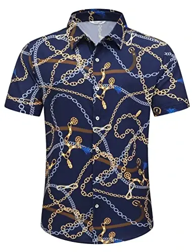 Simmashah Mens Hawaiian Shirt, Short Sleeves Button Down Beach Clothing, Unisex Summer Flamingos Casual Aloha Floral Shirts - 8