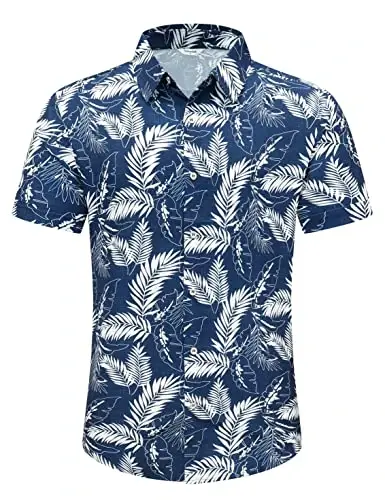 Simmashah Mens Hawaiian Shirt, Short Sleeves Button Down Beach Clothing, Unisex Summer Flamingos Casual Aloha Floral Shirts - SIMMASHAH (1)