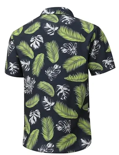 Simmashah Mens Hawaiian Shirt, Short Sleeves Button Down Beach Clothing, Unisex Summer Flamingos Casual Aloha Floral Shirts - SIMMASHAH (1)