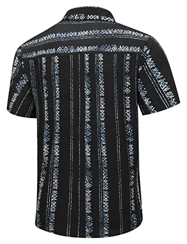 Simmashah Mens Hawaiian Shirt, Short Sleeves Button Down Beach Clothing, Unisex Summer Flamingos Casual Aloha Floral Shirts - 3