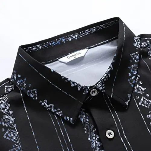 Simmashah Mens Hawaiian Shirt, Short Sleeves Button Down Beach Clothing, Unisex Summer Flamingos Casual Aloha Floral Shirts - 4