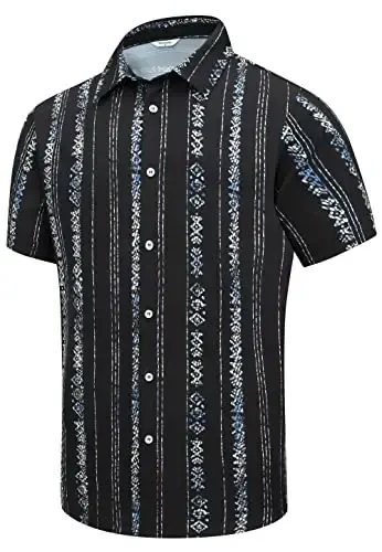 Simmashah Mens Hawaiian Shirt, Short Sleeves Button Down Beach Clothing, Unisex Summer Flamingos Casual Aloha Floral Shirts 