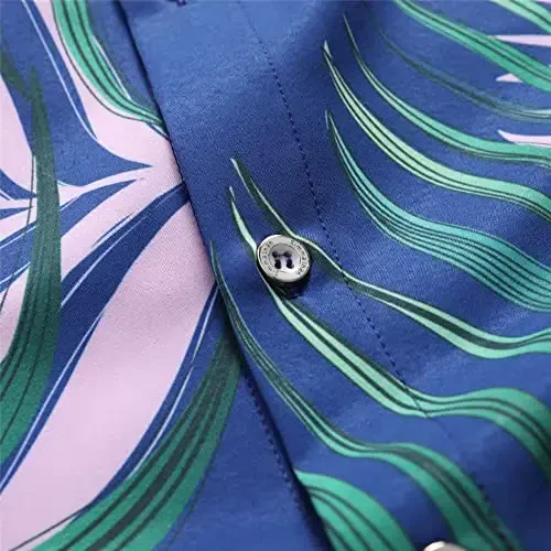 Simmashah Mens Hawaiian Shirt, Short Sleeves Button Down Beach Clothing, Unisex Summer Flamingos Casual Aloha Floral Shirts - 5