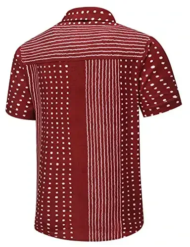 Simmashah Mens Hawaiian ko'ylagi, qisqa yengli tugmali plyaj kiyimi, unisex yozgi flamingolar kundalik aloha gulli ko'ylaklar - 3