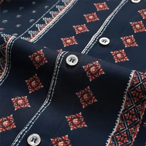 Simmashah Mens Hawaiian ko'ylagi, qisqa yengli tugmali plyaj kiyimlari, unisex yozgi flamingolar tasodifiy aloha gul ko'ylaklari - 5