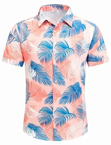 Simmashah Mens Hawaiian Shirt, Short Sleeves Button Down Beach Clothing, Unisex Summer Flamingos Casual Aloha Floral Shirts - SIMMASHAH (1)