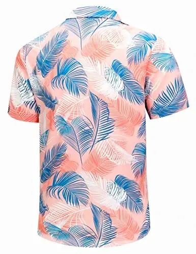 Simmashah Mens Hawaiian Shirt, Short Sleeves Button Down Beach Clothing, Unisex Summer Flamingos Casual Aloha Floral Shirts - 3