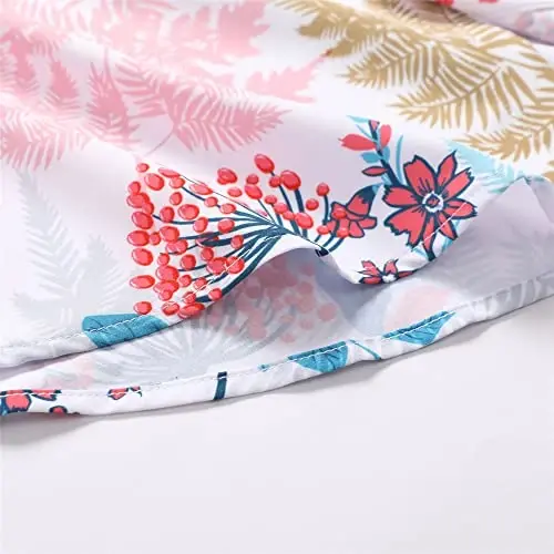 Simmashah Mens Hawaiian Shirt, Short Sleeves Button Down Beach Clothing, Unisex Summer Flamingos Casual Aloha Floral Shirts - 6