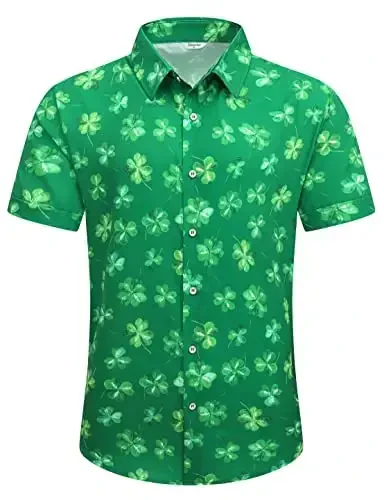 Simmashah Mens Hawaiian Shirt, Short Sleeves Button Down Beach Clothing, Unisex Summer Flamingos Casual Aloha Floral Shirts - SIMMASHAH (1)