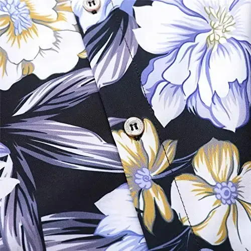 Simmashah Mens Hawaiian Shirt, Short Sleeves Button Down Beach Clothing, Unisex Summer Flamingos Casual Aloha Floral Shirts - 5