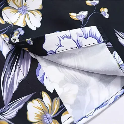 Simmashah Mens Hawaiian Shirt, Short Sleeves Button Down Beach Clothing, Unisex Summer Flamingos Casual Aloha Floral Shirts - 6