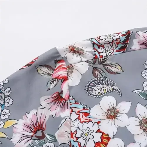 Simmashah Mens Hawaiian Shirt, Short Sleeves Button Down Beach Clothing, Unisex Summer Flamingos Casual Aloha Floral Shirts - 4