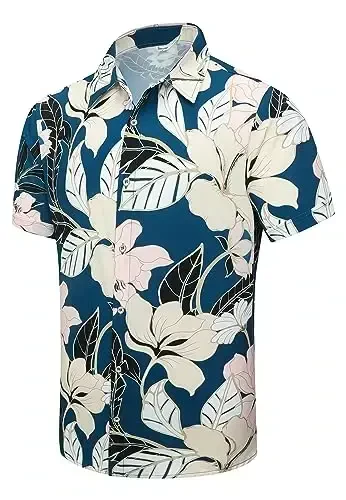 Simmashah Mens Hawaiian Shirt, Short Sleeves Button Down Beach Clothing, Unisex Summer Flamingos Casual Aloha Floral Shirts - 1