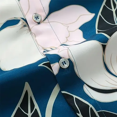 Simmashah Mens Hawaiian Shirt, Short Sleeves Button Down Beach Clothing, Unisex Summer Flamingos Casual Aloha Floral Shirts - 5