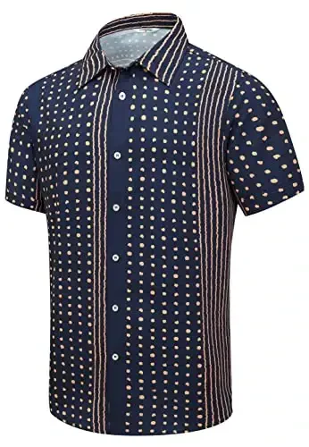 Simmashah Mens Hawaiian Shirt, Short Sleeves Button Down Beach Clothing, Unisex Summer Flamingos Casual Aloha Floral Shirts - 1