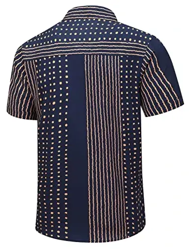 Simmashah Mens Hawaiian Shirt, Short Sleeves Button Down Beach Clothing, Unisex Summer Flamingos Casual Aloha Floral Shirts - 3