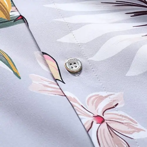 Simmashah Mens Hawaiian Shirt, Short Sleeves Button Down Beach Clothing, Unisex Summer Flamingos Casual Aloha Floral Shirts - 5