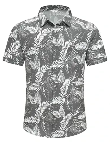 Simmashah Mens Hawaiian Shirt, Short Sleeves Button Down Beach Clothing, Unisex Summer Flamingos Casual Aloha Floral Shirts - 2