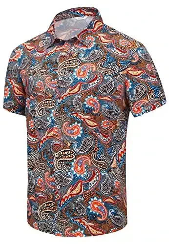 Simmashah Mens Hawaiian Shirt, Short Sleeves Button Down Beach Clothing, Unisex Summer Flamingos Casual Aloha Floral Shirts - SIMMASHAH
