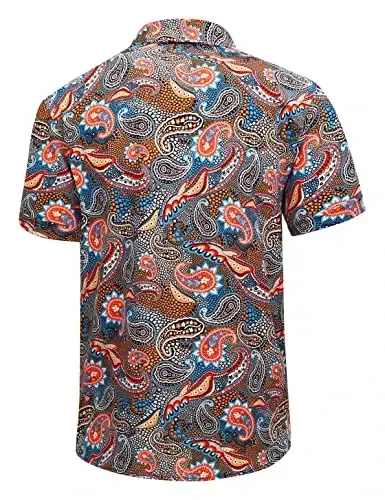 Simmashah Mens Hawaiian Shirt, Short Sleeves Button Down Beach Clothing, Unisex Summer Flamingos Casual Aloha Floral Shirts - 3