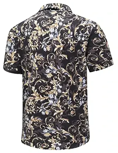 Simmashah Mens Hawaiian Shirt, Short Sleeves Button Down Beach Clothing, Unisex Summer Flamingos Casual Aloha Floral Shirts - 3