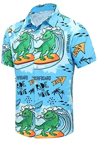 Simmashah Mens Hawaiian Shirt, Short Sleeves Button Down Beach Clothing, Unisex Summer Flamingos Casual Aloha Floral Shirts - 1