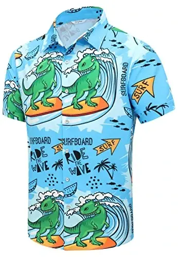 Simmashah Mens Hawaiian Shirt, Short Sleeves Button Down Beach Clothing, Unisex Summer Flamingos Casual Aloha Floral Shirts 