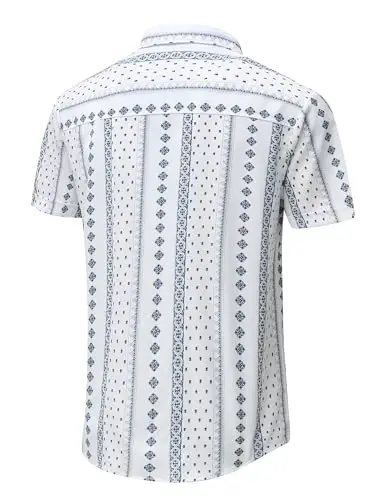 Simmashah Mens Hawaiian Shirt, Short Sleeves Button Down Beach Clothing, Unisex Summer Flamingos Casual Aloha Floral Shirts - 2