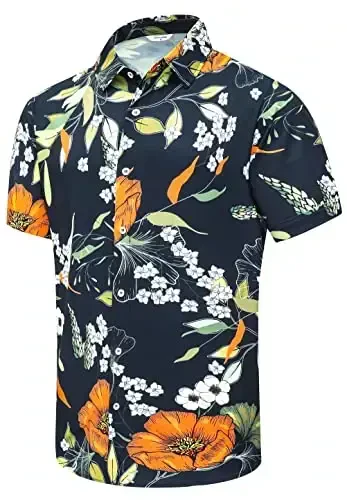 Simmashah Mens Hawaiian Shirt, Short Sleeves Button Down Beach Clothing, Unisex Summer Flamingos Casual Aloha Floral Shirts - 1