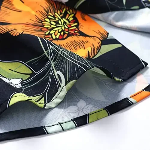 Simmashah Mens Hawaiian Shirt, Short Sleeves Button Down Beach Clothing, Unisex Summer Flamingos Casual Aloha Floral Shirts - 6