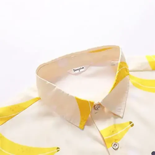 Simmashah Mens Hawaiian Shirt, Short Sleeves Button Down Beach Clothing, Unisex Summer Flamingos Casual Aloha Floral Shirts - 4