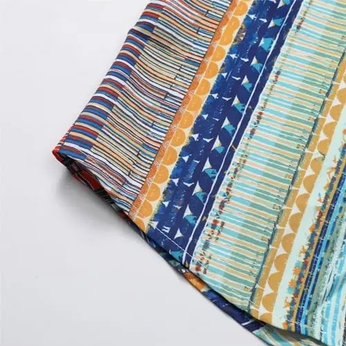 Simmashah Mens Hawaiian Shirt, Short Sleeves Button Down Beach Clothing, Unisex Summer Flamingos Casual Aloha Floral Shirts - 6