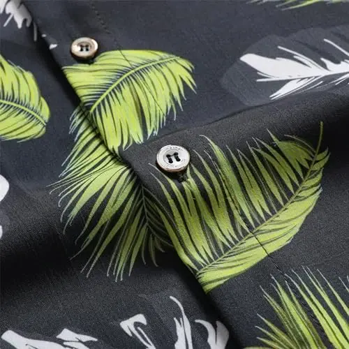 Simmashah Mens Hawaiian Shirt, Short Sleeves Button Down Beach Clothing, Unisex Summer Flamingos Casual Aloha Floral Shirts - 4
