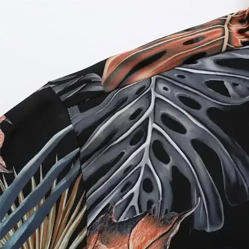 Simmashah Mens Hawaiian Shirt, Short Sleeves Button Down Beach Clothing, Unisex Summer Flamingos Casual Aloha Floral Shirts - 5