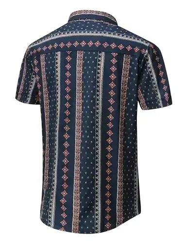 Simmashah Mens Hawaiian Shirt, Short Sleeves Button Down Beach Clothing, Unisex Summer Flamingos Casual Aloha Floral Shirts - SIMMASHAH (1)