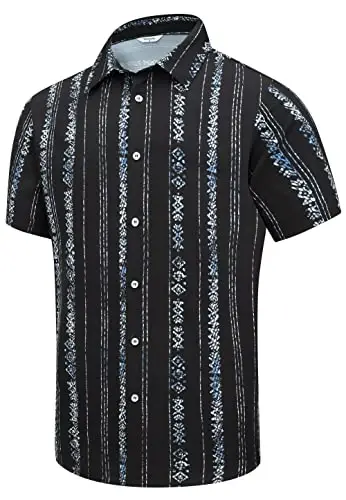 Simmashah Mens Hawaiian Shirt, Short Sleeves Button Down Beach Clothing, Unisex Summer Flamingos Casual Aloha Floral Shirts 