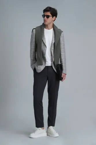 Simon Smart Erkaklar uchun Chino Shimlar Slim Fit Yashil - 4