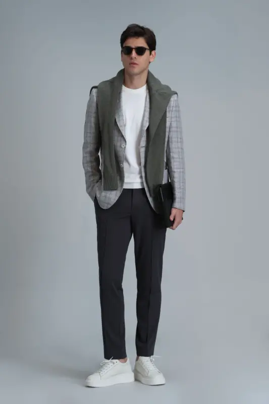 Simon Smart Erkaklar uchun Chino Shimlar Slim Fit Yashil - 5